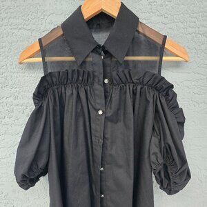 River Island Black cold shoulder shirt